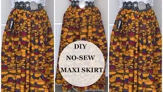 ✂️DIY :NO SEW MAXI SKIRT - NO SEWING MACHINE NEEDED || VERY EASY| IPHIE ANI