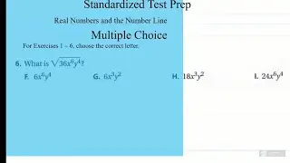 Standardized Test Prep Real Numbers and the Number Line
