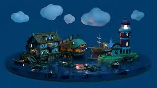 Lighthouse and Inn. Таймлапс