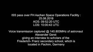 Alexander Gerst interviewed by scholars of the  Friederich- Franz secondary school