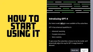 How to Start using Chat GPT (GPT-4)