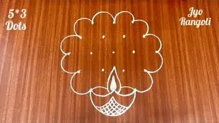 Easy Diwali Special Rangoli🪔5*3 dots Friday muggu🪔Kolam🪔Festive Rangol🪔Pandaga Muggulu🪔Jyo Rangoli🪔