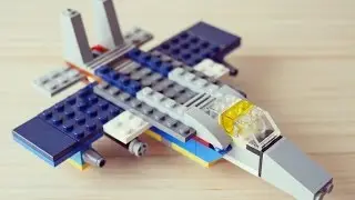 Building a simple LEGO airplane Fighter, using Classic 10696 (レゴ：飛行機 作り方)