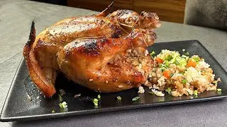 Запеченная курица фаршированная рисом по-китайски