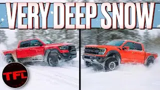 Ford Raptor vs Ram TRX - We Slam Both Into Very DEEP Snow To See Which Truck Makes It Back Home!