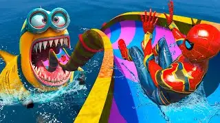 SPIDERMAN Takes On The CRAZIEST Waterslide EVER In GTA 5!