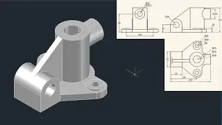 AutoCAD 3D Mechanical Drawing-13 | Practice Drawing | Part Design | 3D Modeling