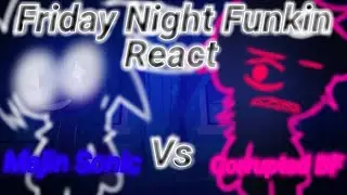 Friday Night Funkin React Majin/Creep Sonic Vs Corrupted BF || •TheRanitor•