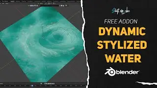 Dynamic Stylized Water Simulation in Blender | Geometry Nodes + Shader | Free | Shift 4 Cube