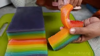 HOW TO MAKE RAINBOW LAYER / RAINBOW LAYER FROM SAGO FLOUR THAT IS CHEWY, IT'S DEFINITELY DELICIOUS