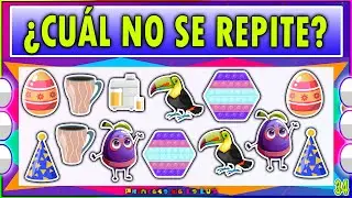 ¿CUÁL No Tiene PAREJA? 👫 Ejercita La Concentración y La Memoria 🎲 PASATIEMPOS Digitales