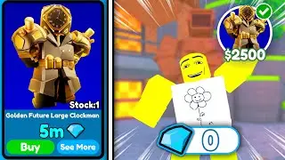 😱 I SPENT ALL MY GEMS ON A *GOLDEN FUTURE LARGE CLOCKMAN* 💎 - Toilet Tower Defense | EP 74 PART 1