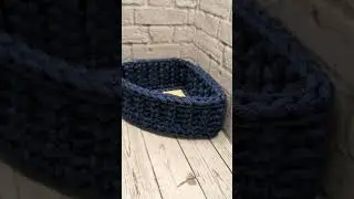 Корзина из полиэфирного шнура#синяя треугольная#Julia basket🧺 with Love❤