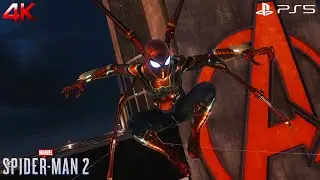 Marvel's Spider-Man 2 PS5 - Iron Spider Suit (MCU Suit)  Free Roam Gameplay (4K)