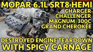 WORST HEMI DESTRUCTION YET? Tearing Down A Blown Up Dodge 6.1L SRT8 Hemi Engine. Yikes.