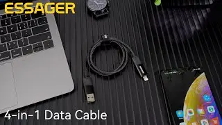 Essager xinglian 4-in-1 charging cable, versatile and efficient!. ⚡🔌 #TechEssentials  #fastcharging