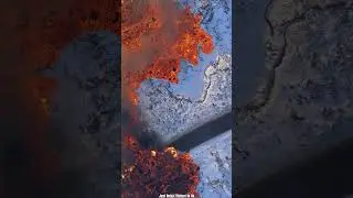 When FIRE meets ICE #iceland #lava #ice #shorts