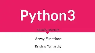 Python3 -- 64. Array Functions