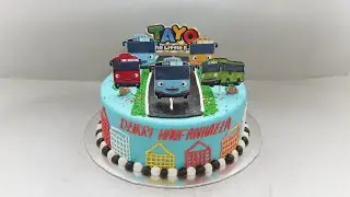 Cake tayo | cara membuat cake tayo | kue ulang tahun tayo