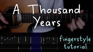 A Thousand Years - GUITAR TUTORIAL (LESSON) - Christina Perri / Fingerstyle Cover