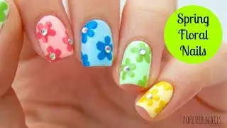 Easy Spring Floral Nails