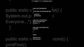 Java programming: Calling Methods