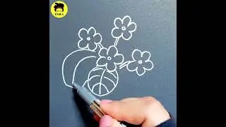 Lets Play With Lines | How To Draw Monotonous Flower | Flower Vase Drawing #shorts #youtubeshorts