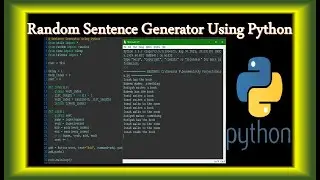 Python Tutorials For Beginners  |  Sentence Generator Using Python