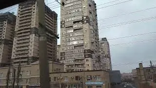12.12.2022. Россия. Ростовская область. Ростов-на-Дону. Вид из окна поезда