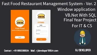 Fast Food Restaurant Management System Project  | Final Year Project | Flat Design UI | Version 2.0