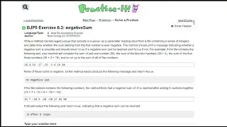 Java Practice It || 6.3 negativeSum || file processing, scanner, Boolean method
