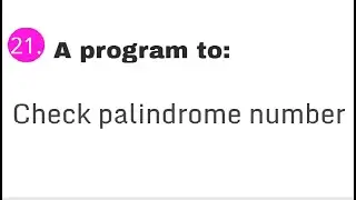 Check palindrome number in C programming #21