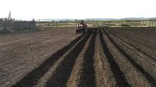 Нарезание борозд окучником на Mitsubishi MT33