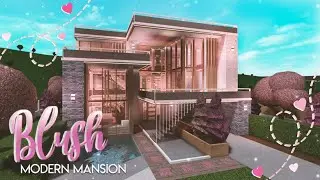 BLOXBURG| Blush Modern Mansion + she speaks | House Build