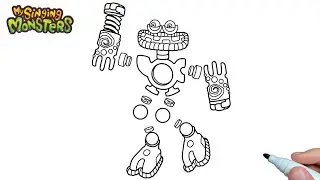 How to draw a Wubbox from My Singing Monsters step by step