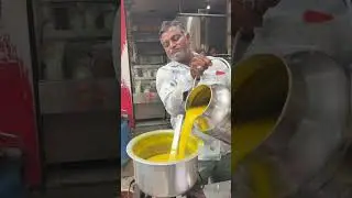 Chhaganlal ji serves delicious Dal Pakwan in Ahmedabad at Baba Ramdev Dudh Ghar, Gheekanta