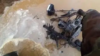 Полноприводный мото с двигателем от бензопилы и как не  надо застревать.