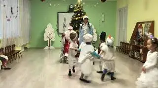 Танец снеговиков, в детском саду. Средняя группа