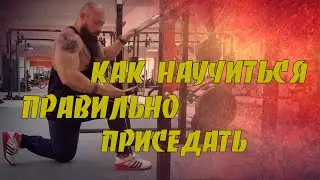 Приседания с опорой. Учимся приседать. Техника приседаний.