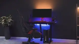 Стол для компьютера (для геймеров) с электроприводом и RGB-подсветкой FoxGear FG-IE-47B.
