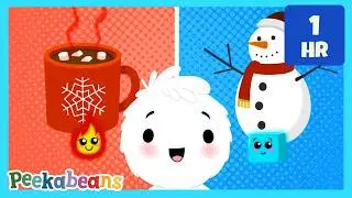 Hot and Cold Song 🔥❄️🥵🥶 | 60 Min Kids Learning Songs @PeekabeansKidsSongs