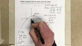 Graph a parabola with its vertex not at the origin