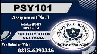 PSY101 Assignment 1 solution sp2023 psy101