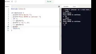 C Programming Skills Using Replit: getchar() Intro