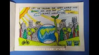 World Environment Day, Earth Day, Save Mother Earth, Restore Earth Drawing and coloring tutorial