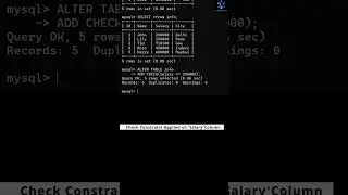 How to ADD CHECK Constraint on EXISTING TABLE in MySQL? | Check Constraint on ALTER TABLE 