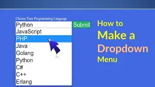 How to Create a Dropdown Menu with the Select Tag & HTML, CSS.