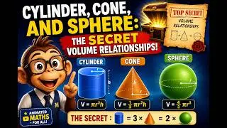 Cylinder, Cone, and Sphere: The Secret Volume Relationships! | Animated Maths V07
