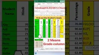 Grade calculation in Excel #excel #shortvideo #shorts