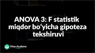 ANOVA 3: F statistik miqdor boʻyicha gipoteza tekshiruvi